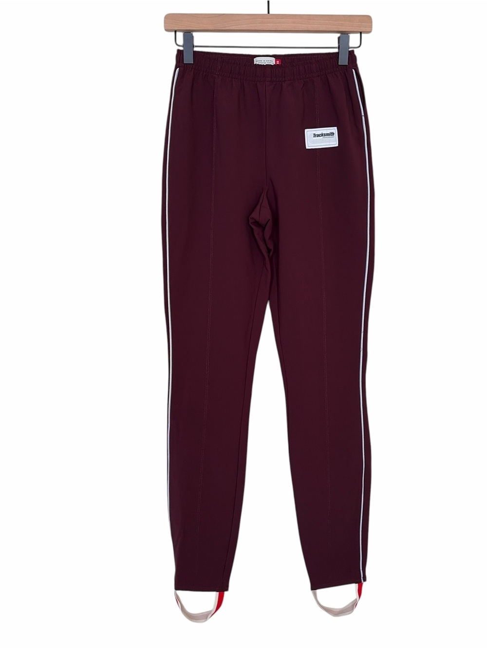 Tracksmith Womens Burgundy Bislett Stirrup Running Pants